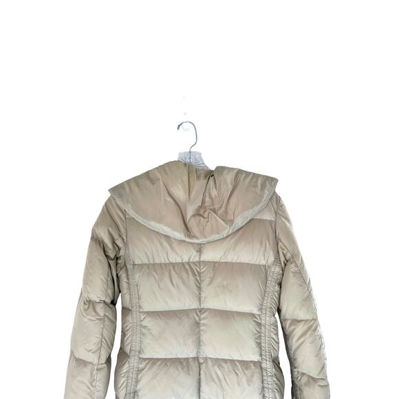 Add Down‎ Tan Basic Casual Long Outdoor Quilted Zip Up Puffer Coat Size 0 - Picture 9 of 13